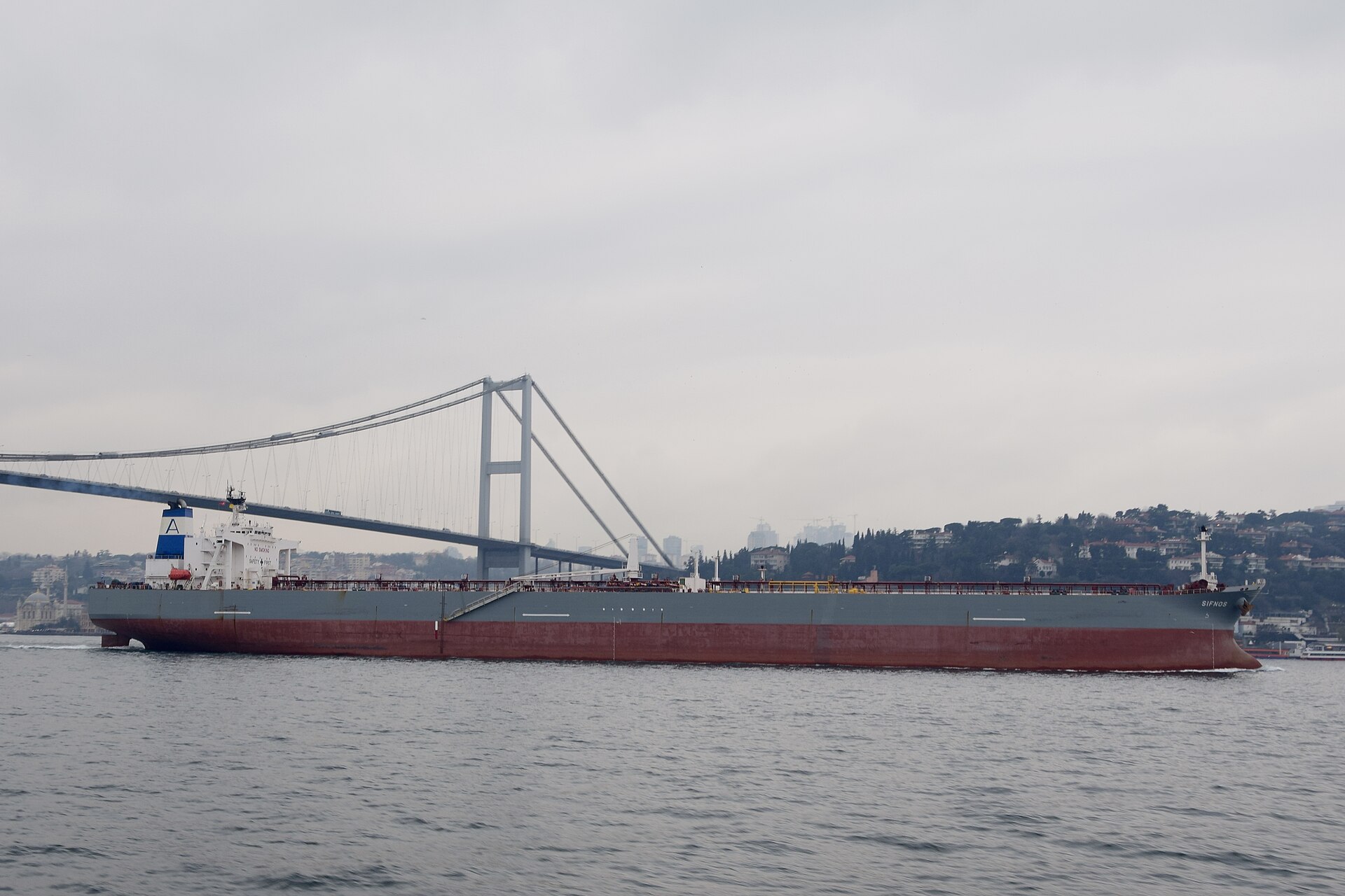 Tanker underway at sea